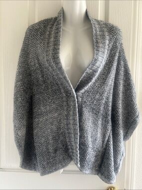 DKNY Heather Gray Open-Front Knit Shrug